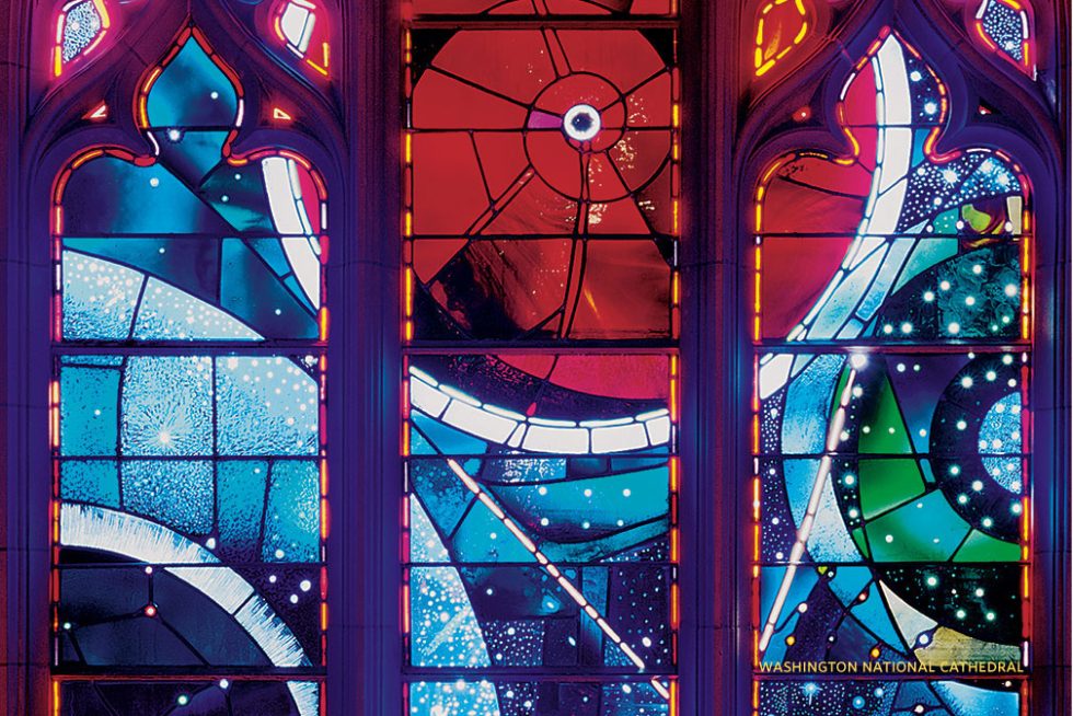 Close-up of the Space Window at the Cathedral