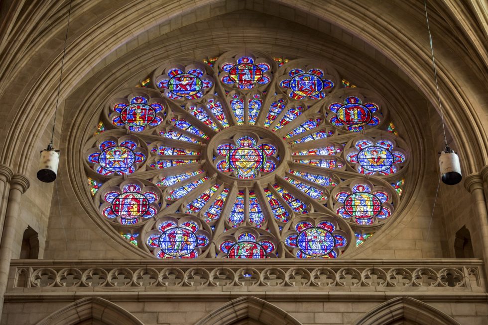 Close-up of the Cathedral's South rose window