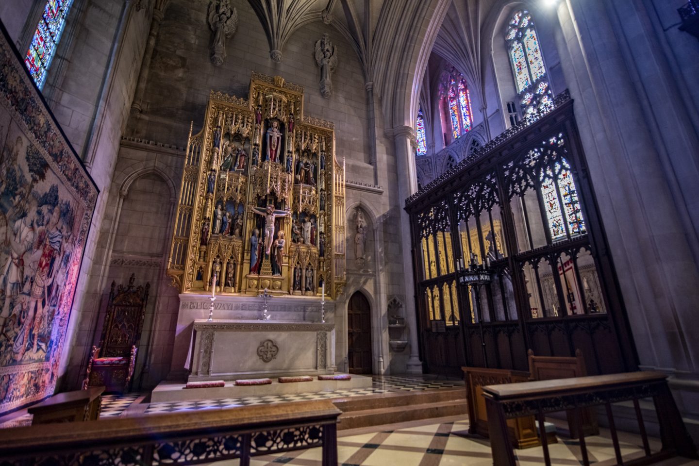 View of the altar and reredos in the Cathedral's St. Mary's Chapel