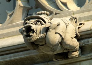 The "Master Carver" gargoyle on the Cathedral