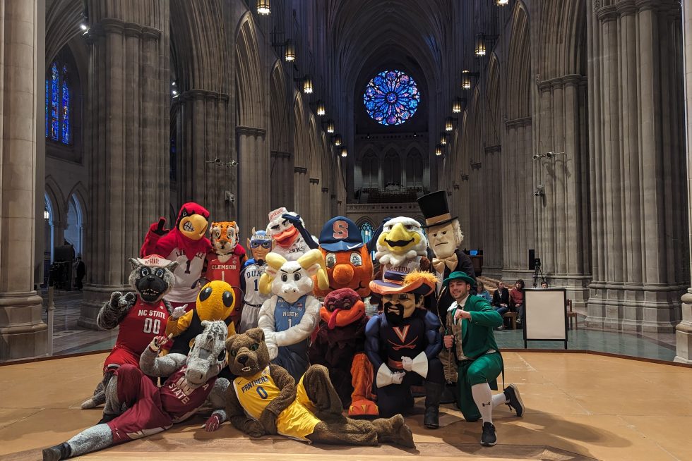 college mascots in a cathedral